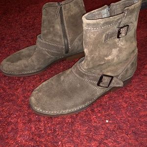 Hush Puppies Suede Moto Ankle Boots